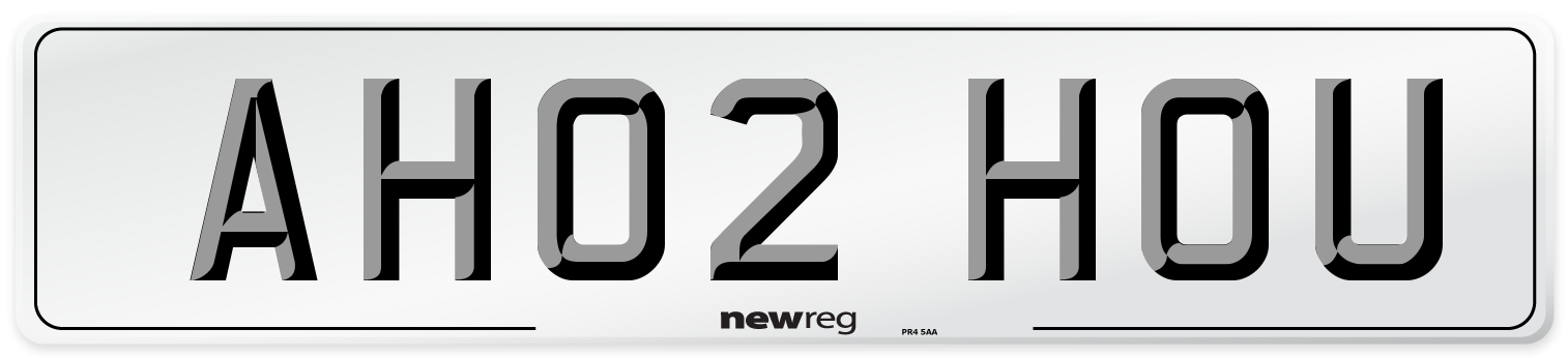AH02 HOU Number Plate from New Reg